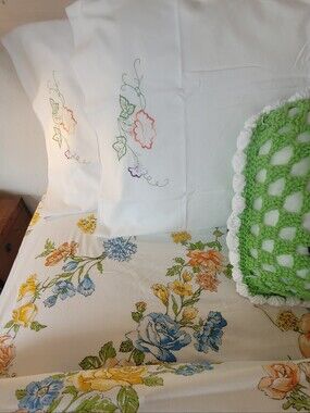 Vintage Double Sz Sheet Set 4pc